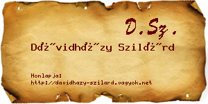Dávidházy Szilárd névjegykártya