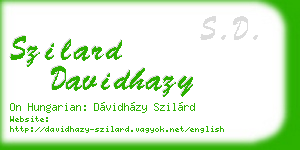 szilard davidhazy business card