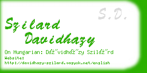 szilard davidhazy business card